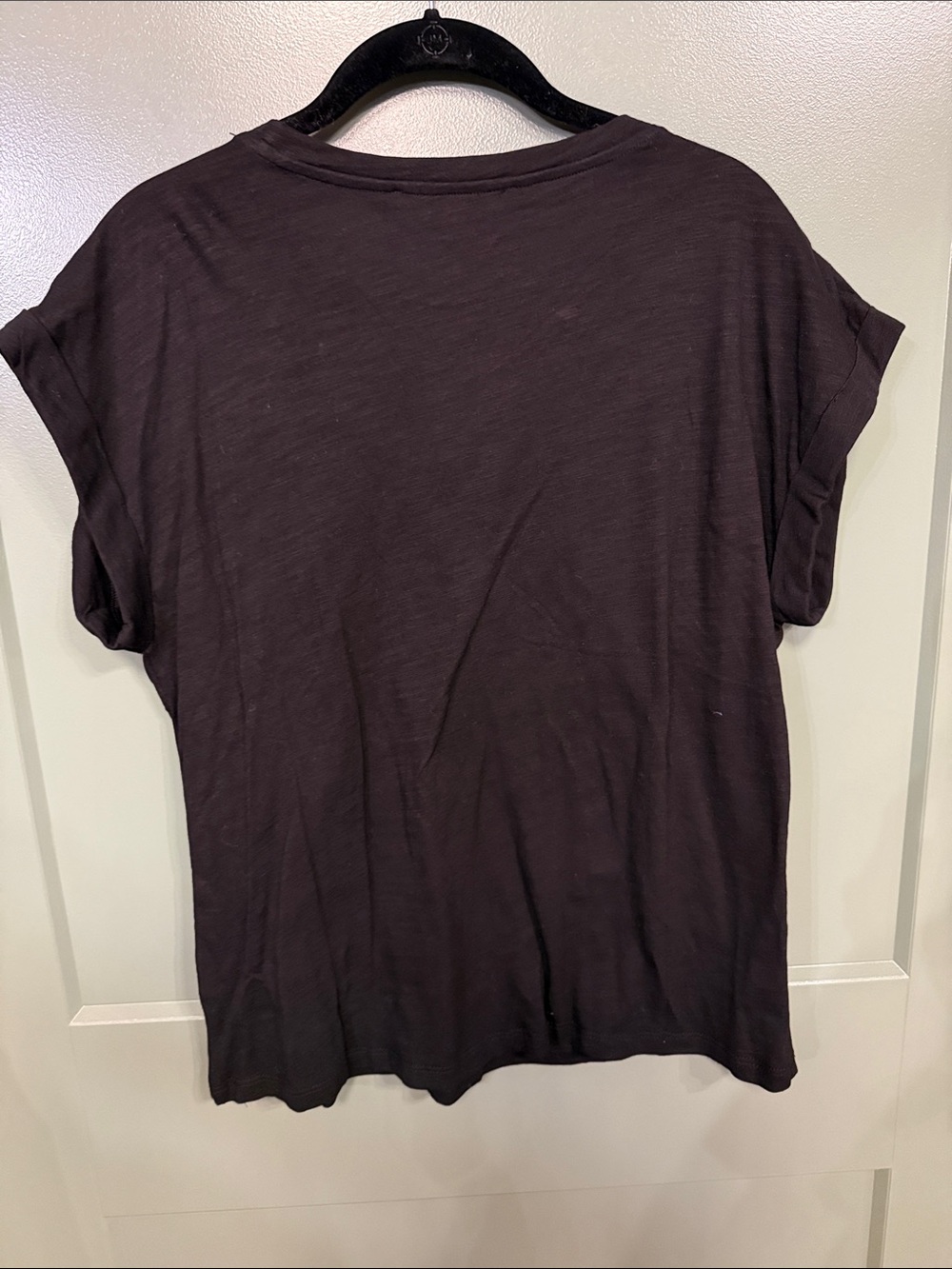 NEW Vine & Love Black Short-Sleeve Tee with Beaded Floral Appliqués - Picture 6 of 6